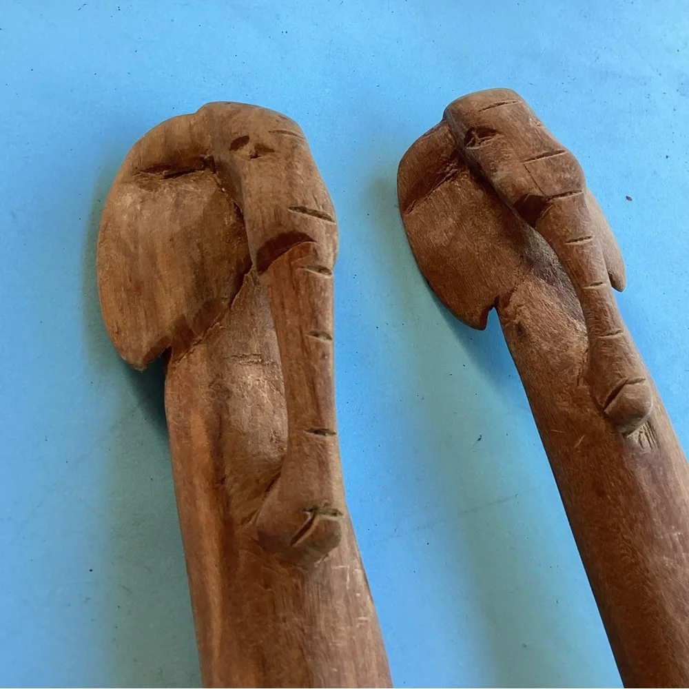 Wooden salad tongs made in Kenya